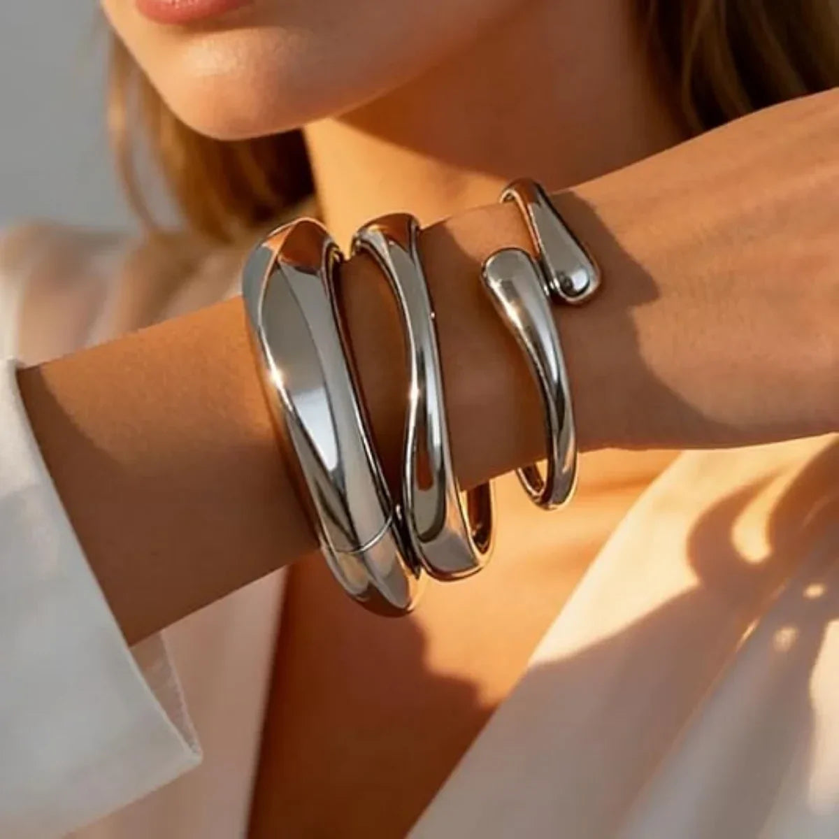 Dainty Stackable Irregular Bangle Bracelet Set