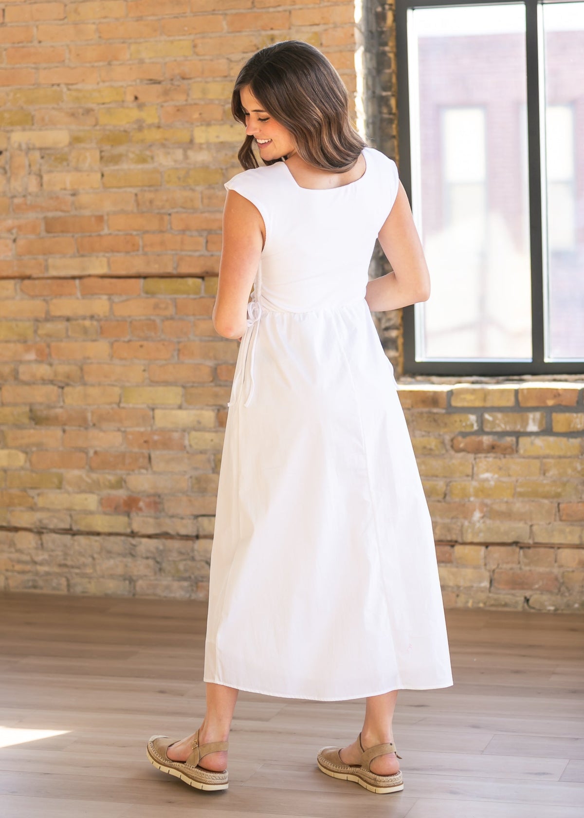 Eleanor White A-line Maxi Dress