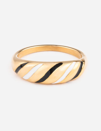 Elevated Faith Enamel Croissant Ring