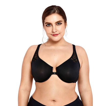 Front Closure Mesh Support Underwire Bra