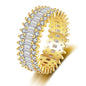 Crystal & Cubic Zirconia Goldtone Geometric Band Ring