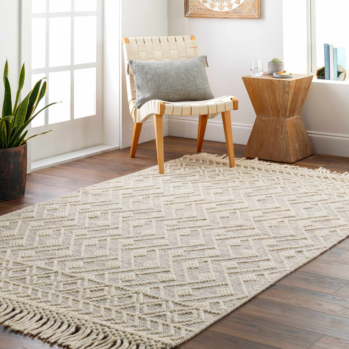 Erica Wool Rug with Tassels - Clearance