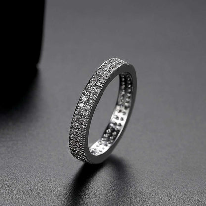 Cubic Zirconia & Silvertone Invisible Band