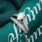 Cubic Zirconia & Crystal Silvertone Pear-Cut Drop-Band Ring