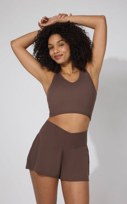 90 Degree by Reflex Ribbed Alamo Bra Tank & Lightstreme Crossfire Short Set