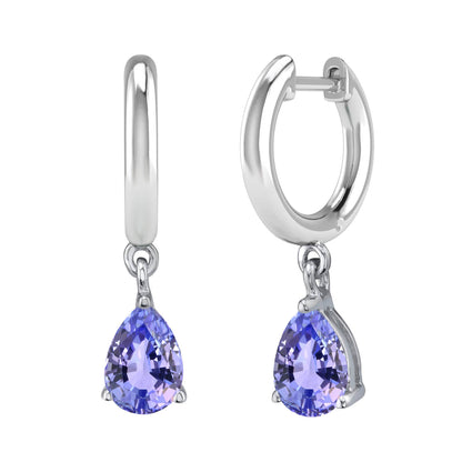 Sterling Silver 1.35CT Natural Tanzanite Dangle Earrings
