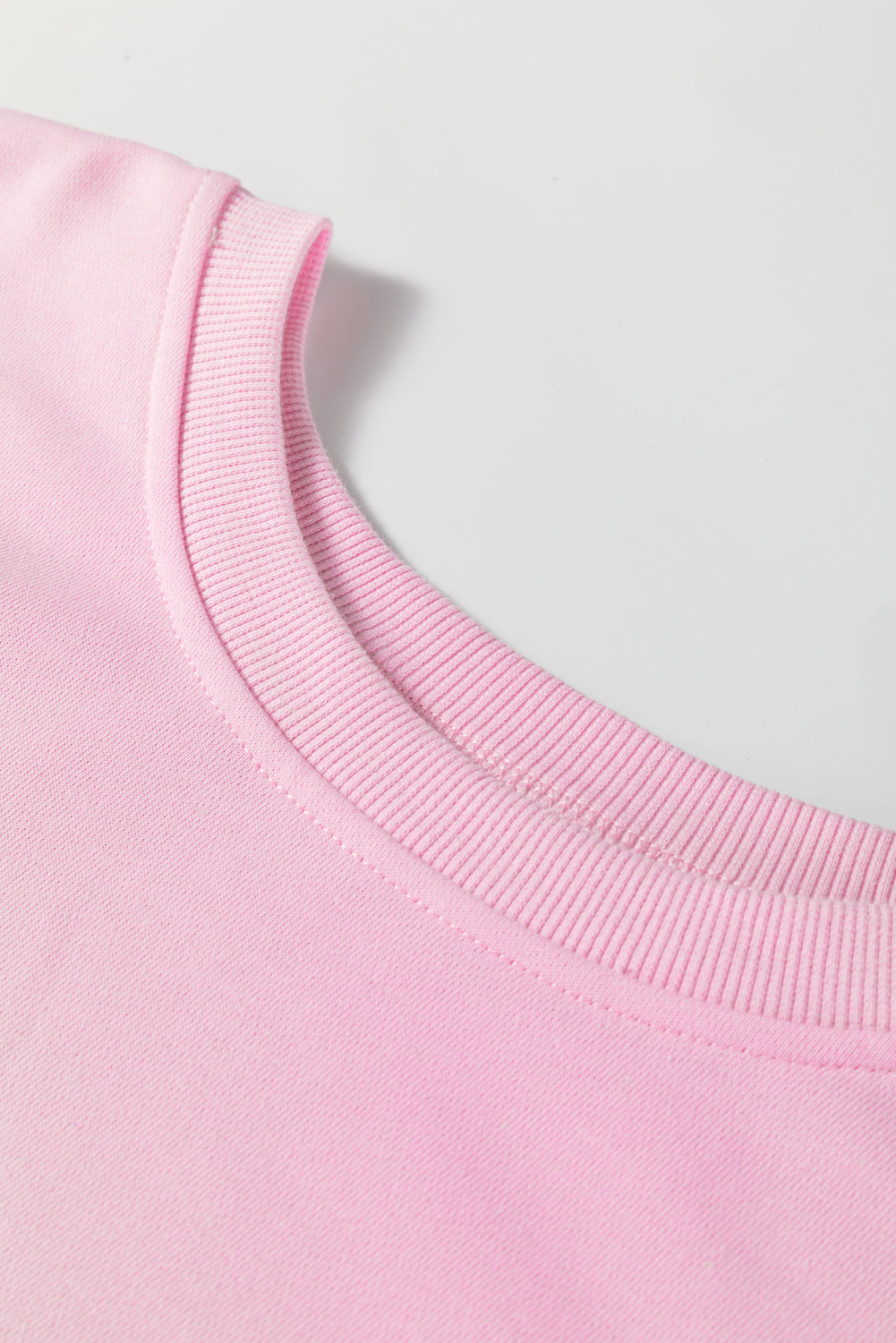 Threaded Pear Pink Colorblock Patchwork Drop Shoulder Plus Size Sweatshirt