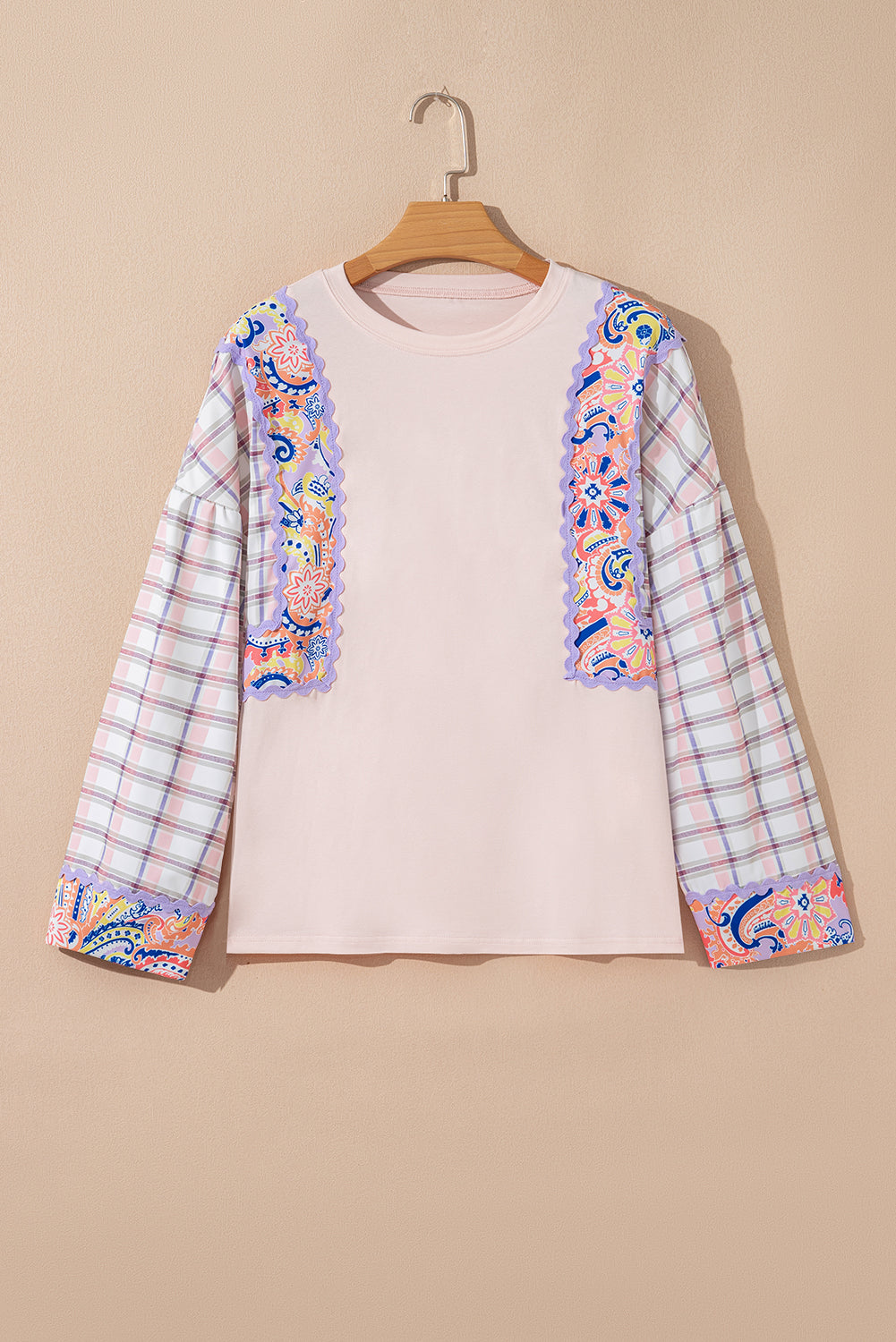 Threaded Pear Margaret Ricrac Trim Floral Blouse