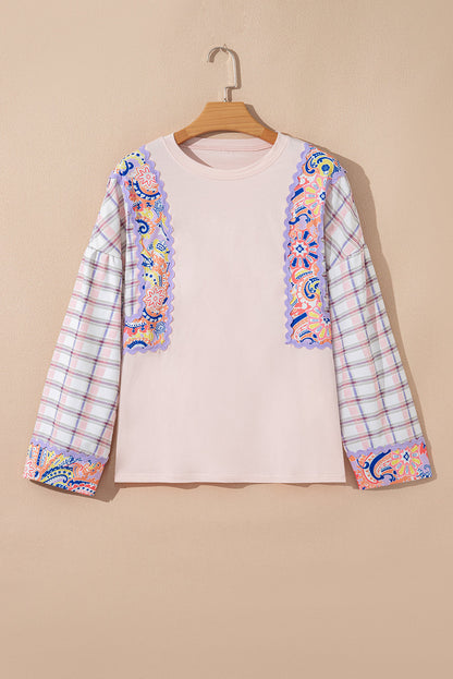 Threaded Pear Margaret Ricrac Trim Floral Blouse