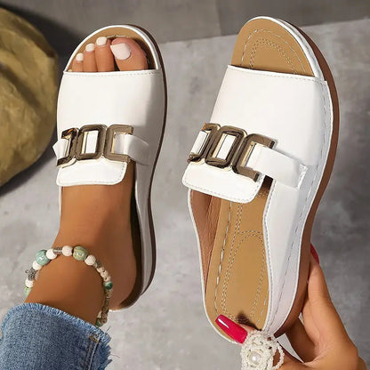 Chain Wedge Platform Peep-Toe Sandals – 5 Colors EU 36–45