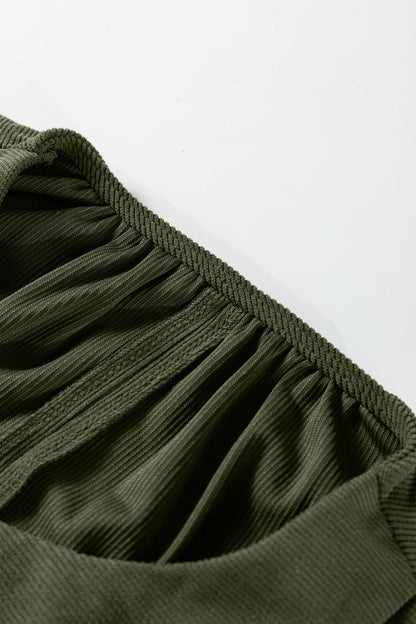 Threaded Pear Michelle Pleated Corduroy Mini Dress