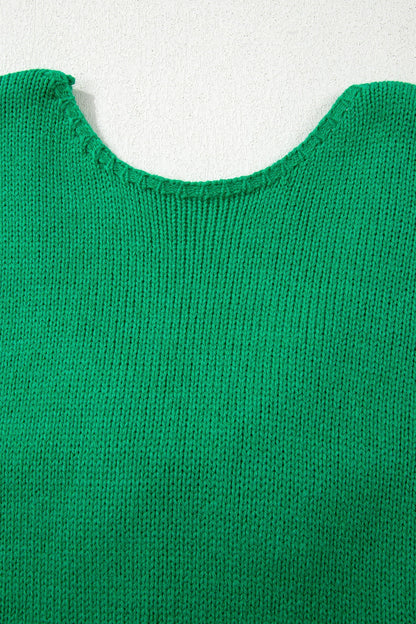 Threaded Pear Raven Backless Bubble Sleeve Sweater
