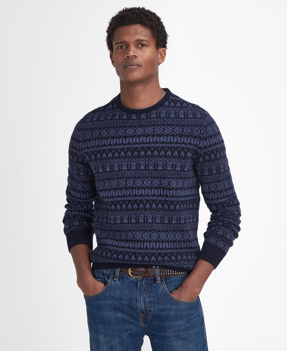 Barbour Men's Stonebeck Fairisle Crew Neck Jumper