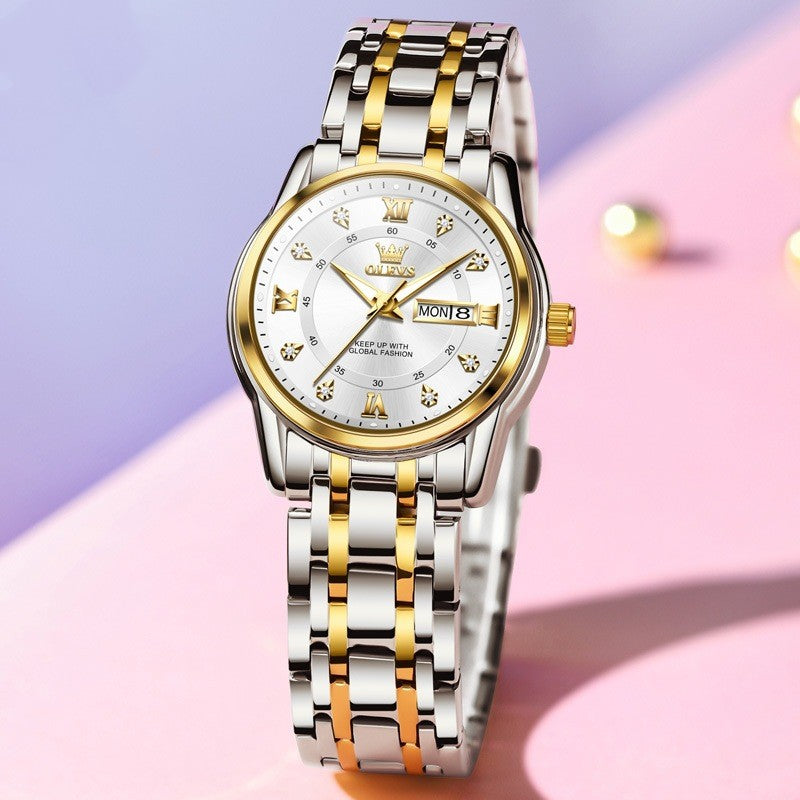 Women’s Roman Scale Fashion Watch | Waterproof Calendar Quartz Wristwatch | High-Sense Executive Ladies Timepiece | Trendy Minimalist Roman Numeral Watch | 2026 High-Fashion Luxury Waterproof Watch