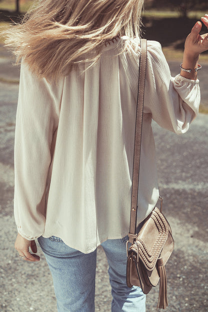 Threaded Pear June Puff Sleeve Loose Shirt