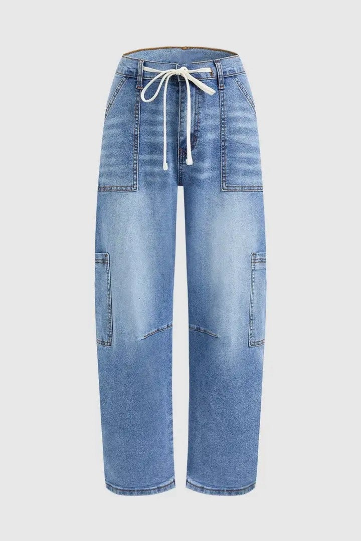 Women’s Jeans T195 | Trendy High-Sense Urban Denim | Premium Sculpted Fit Blue Jeans for Women | Modern Casual Straight-Leg Trousers | 2026 New Season Denim Collection