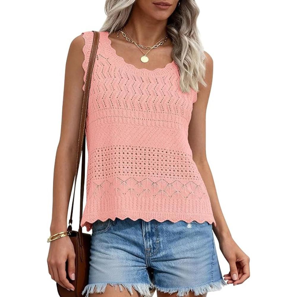 Women's Boho Crochet Knit Tank Top