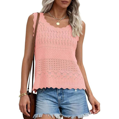 Women's Boho Crochet Knit Tank Top