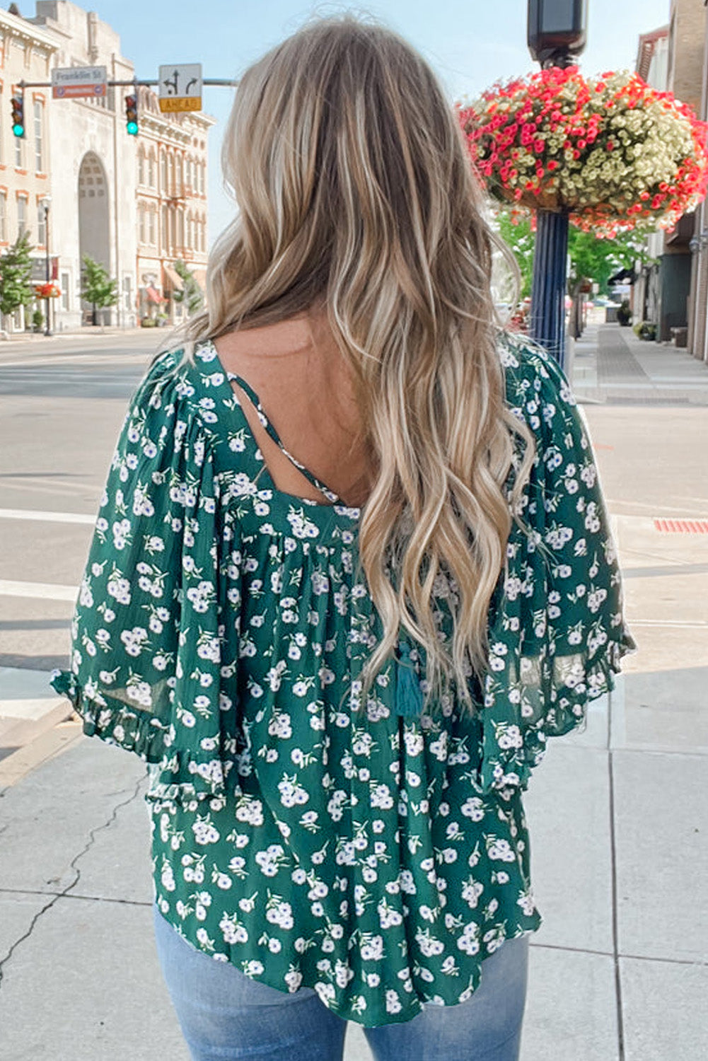 Threaded Pear Adelynn Square Ruffled Trim PLUS Blouse