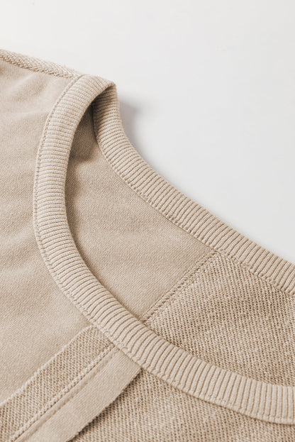 Threaded Pear Rheaissa Seam Ribbed Trim Sweatshirt