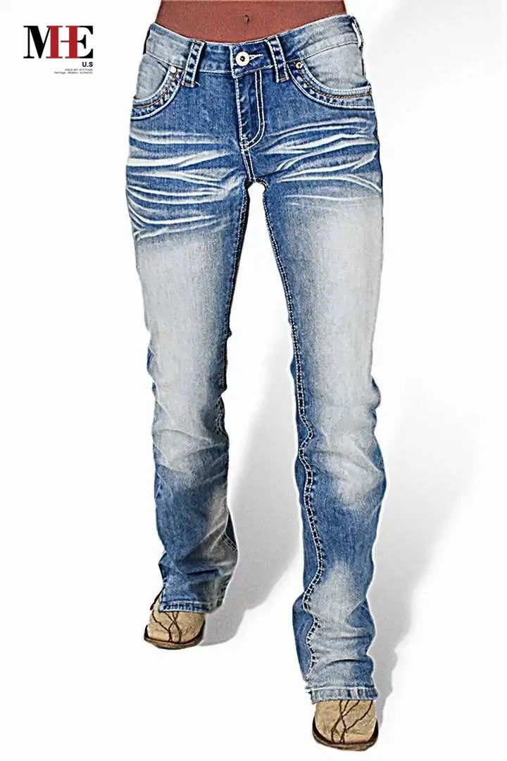 Women’s Jeans T197 | Premium High-Sense Tailored Denim | Elegant Slim-Straight Fit Blue Jeans | Modern Luxury Women's Trousers | 2026 High-Fashion Denim Collection