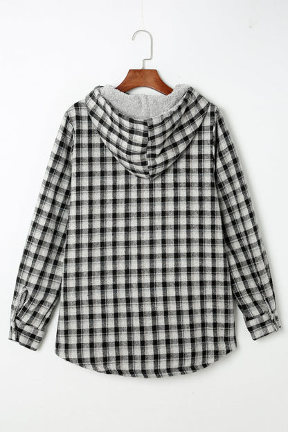 Threaded Pear Evelyn Sherpa Lined Hooded Shacket
