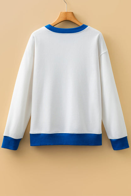 Threaded Pear Heaven Striped Detail Baggy Sweatshirt