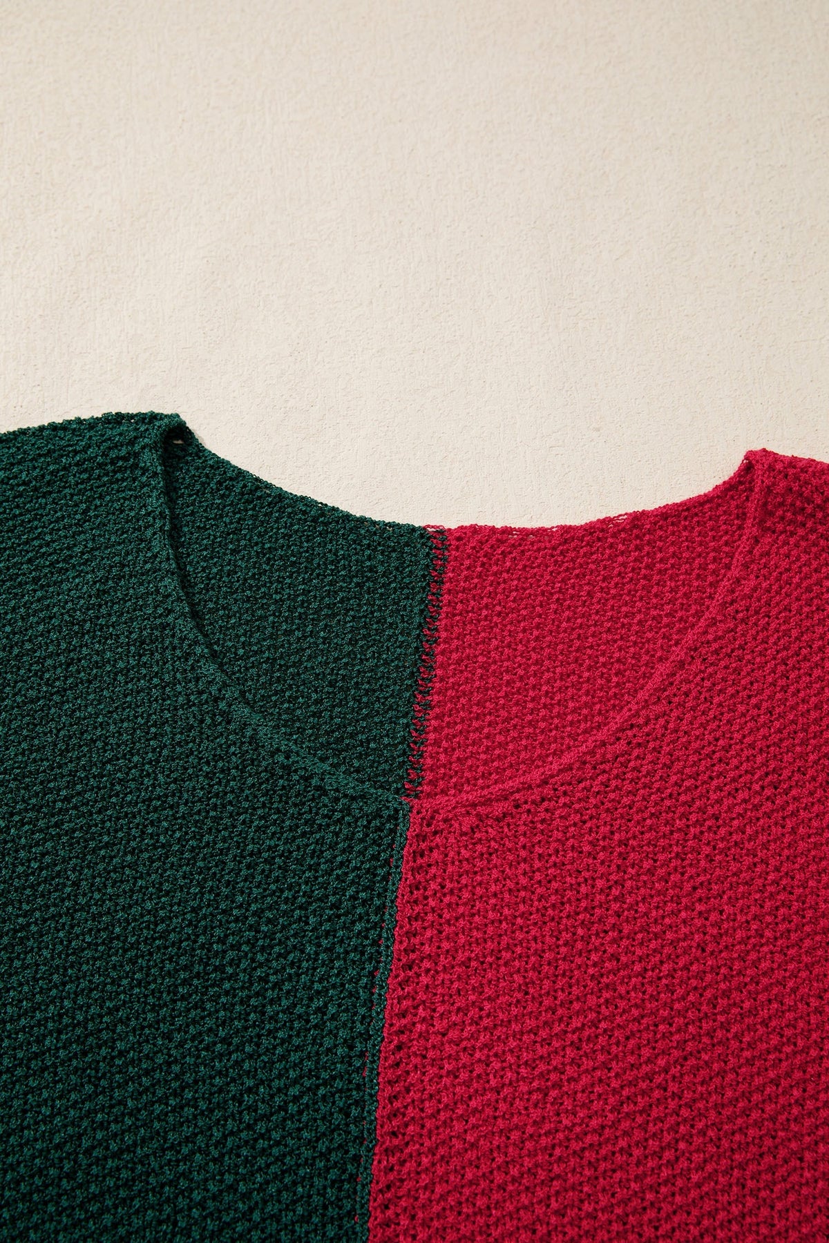 Threaded Pear Demi Block Knit Loose Sweater