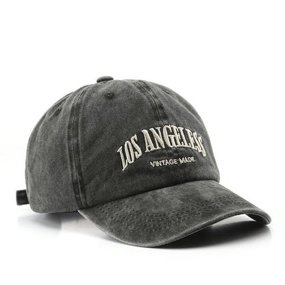Distressed Satin Letter Embroidery Baseball Cap – Adjustable Unisex