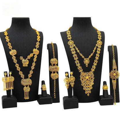 4-Piece Wedding Jewelry Set for Women | Elegant Crystal Necklace, Bracelet, Ring & Earrings Suite | Luxury Bridal Accessories Set | Trendy Sparkly Wedding Jewelry | 2026 High-Fashion Formal Evening Jewelry Set