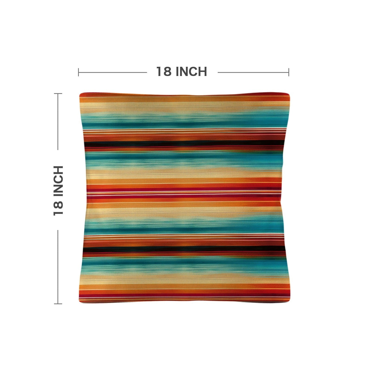 Colores De Mexico Southwest Serape Pillow Case 18x18" Made in America