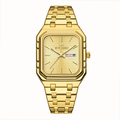 Men’s Luxury Luminous Square Watch | Trendy Square Dial Quartz Wristwatch | Modern Minimalist Glow-in-the-Dark Watch | High-Sense Fashion Waterproof Square Watch for Men