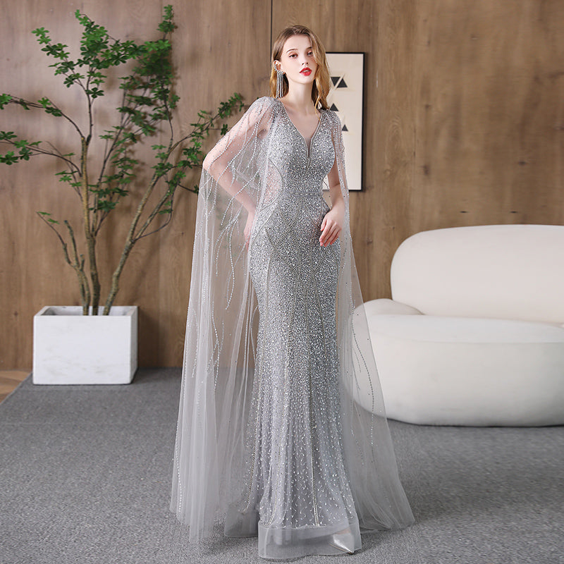 Elegant Fishtail Banquet Evening Dress | Slimming Mermaid Silhouette Host Gown | Sophisticated Formal Gala Dress for Women | Luxury Figure-Hugging Red Carpet Dress