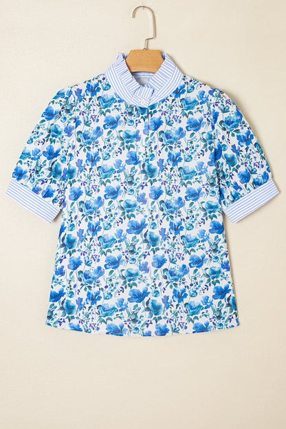 Threaded Pear Blair Collared Short Sleeve Blouse