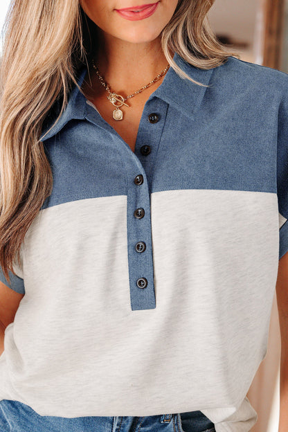 Threaded Pear Ivey Collar Short Sleeve Top