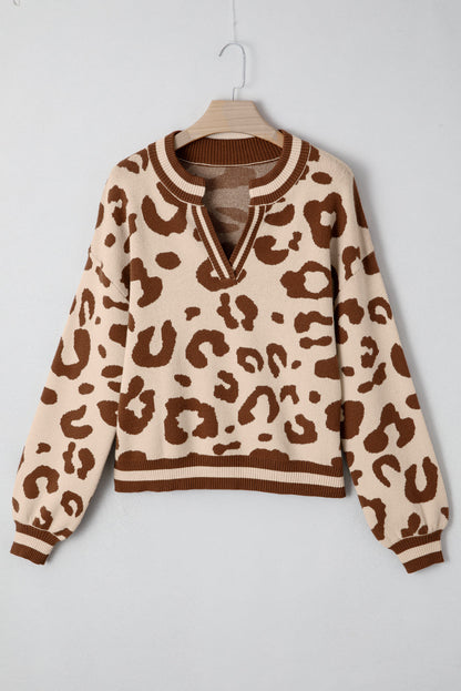 Threaded Pear June Printed Knit Casual Sweater