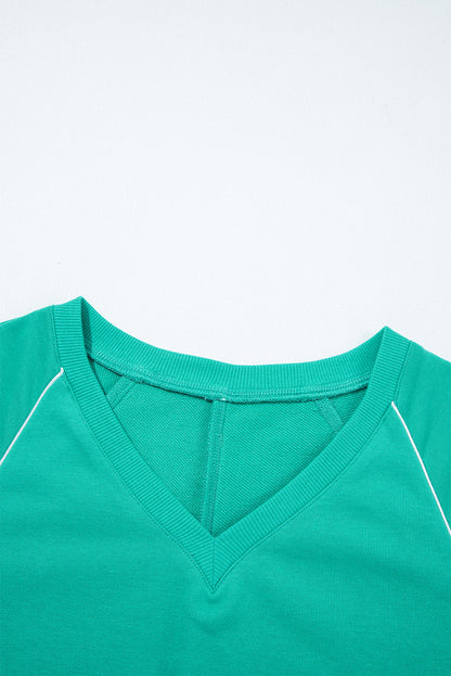 Threaded Pear Dani Colorblock Trim Pullover Top