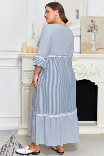 Threaded Pear Amy Patchwork Shift Long PLUS Dress