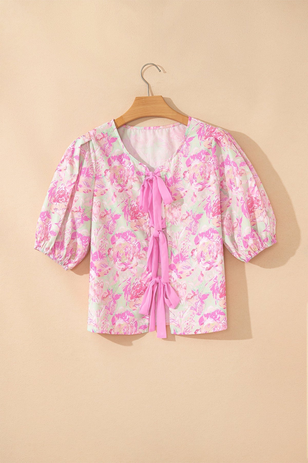Threaded Pear Ayla Short Puff Sleeve Blouse