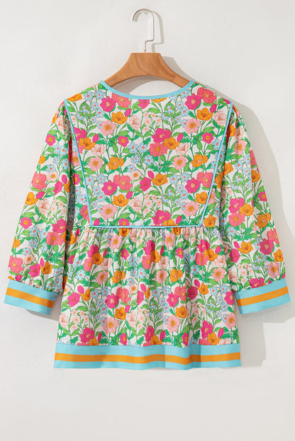 Threaded Pear Adley Puff Sleeve Babydoll Blouse