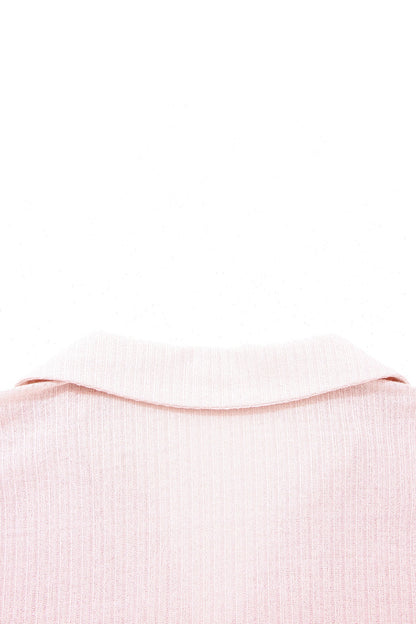 Threaded Pear Marley Light Collared Ribbed Tee