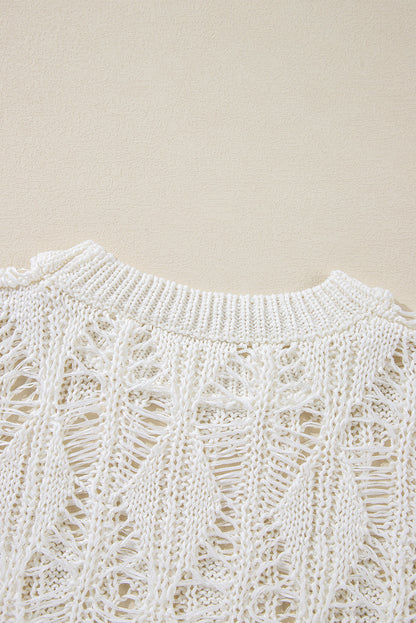 Threaded Pear Olivia Crochet Loose Fit Sweater