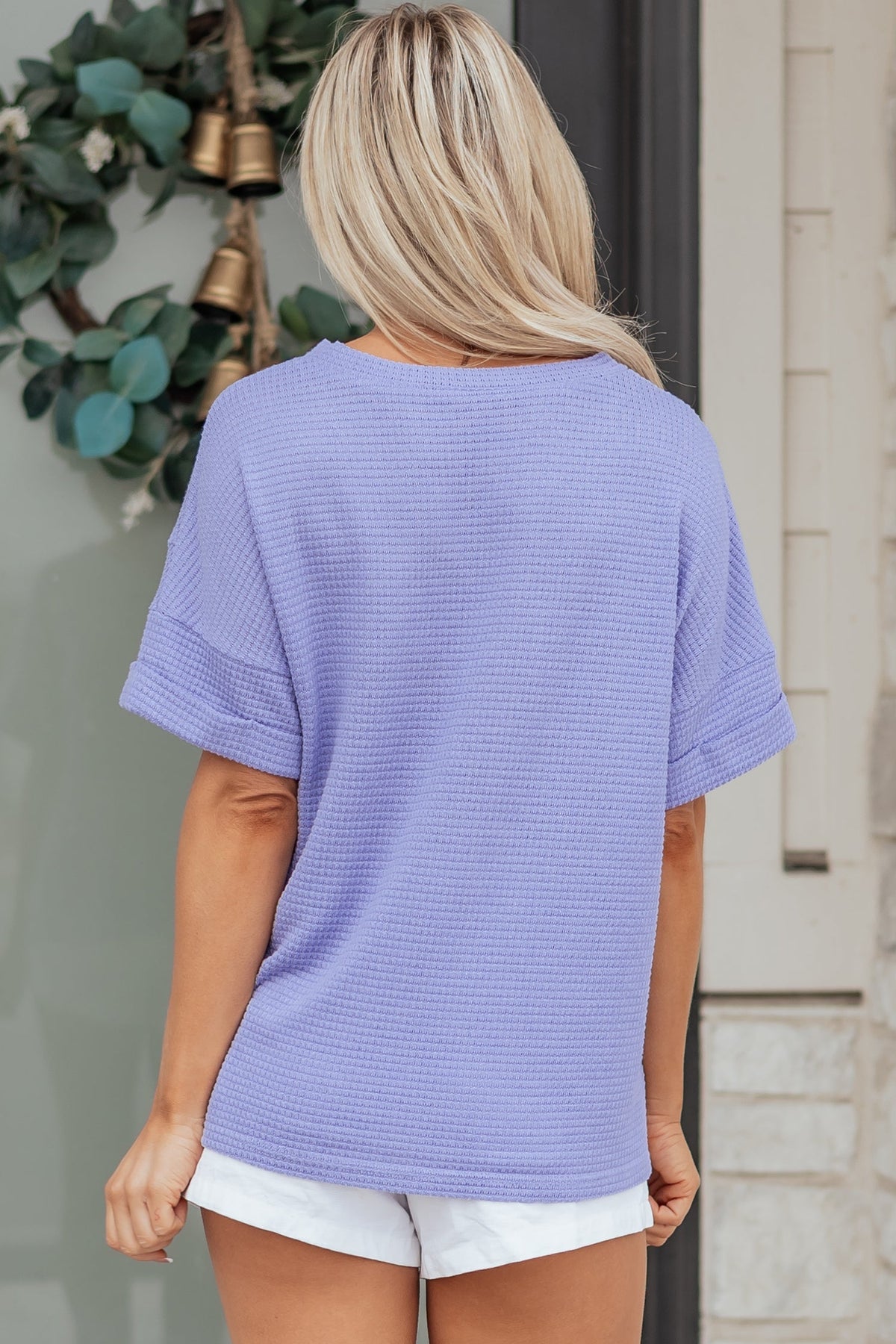 Threaded Pear Nala Short Sleeve Knit Top