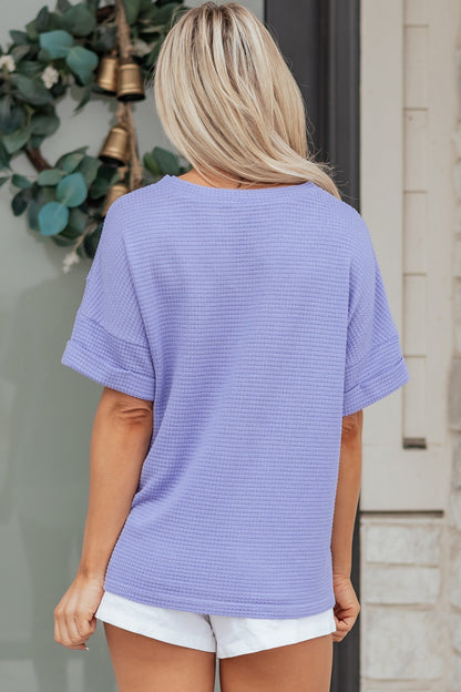 Threaded Pear Nala Short Sleeve Knit Top
