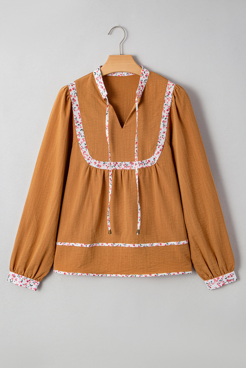 Threaded Pear Iridora Long Puff Sleeve Blouse