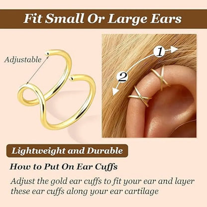 Crisscross Wrap Ear Cuff for Non-Pierced Ears
