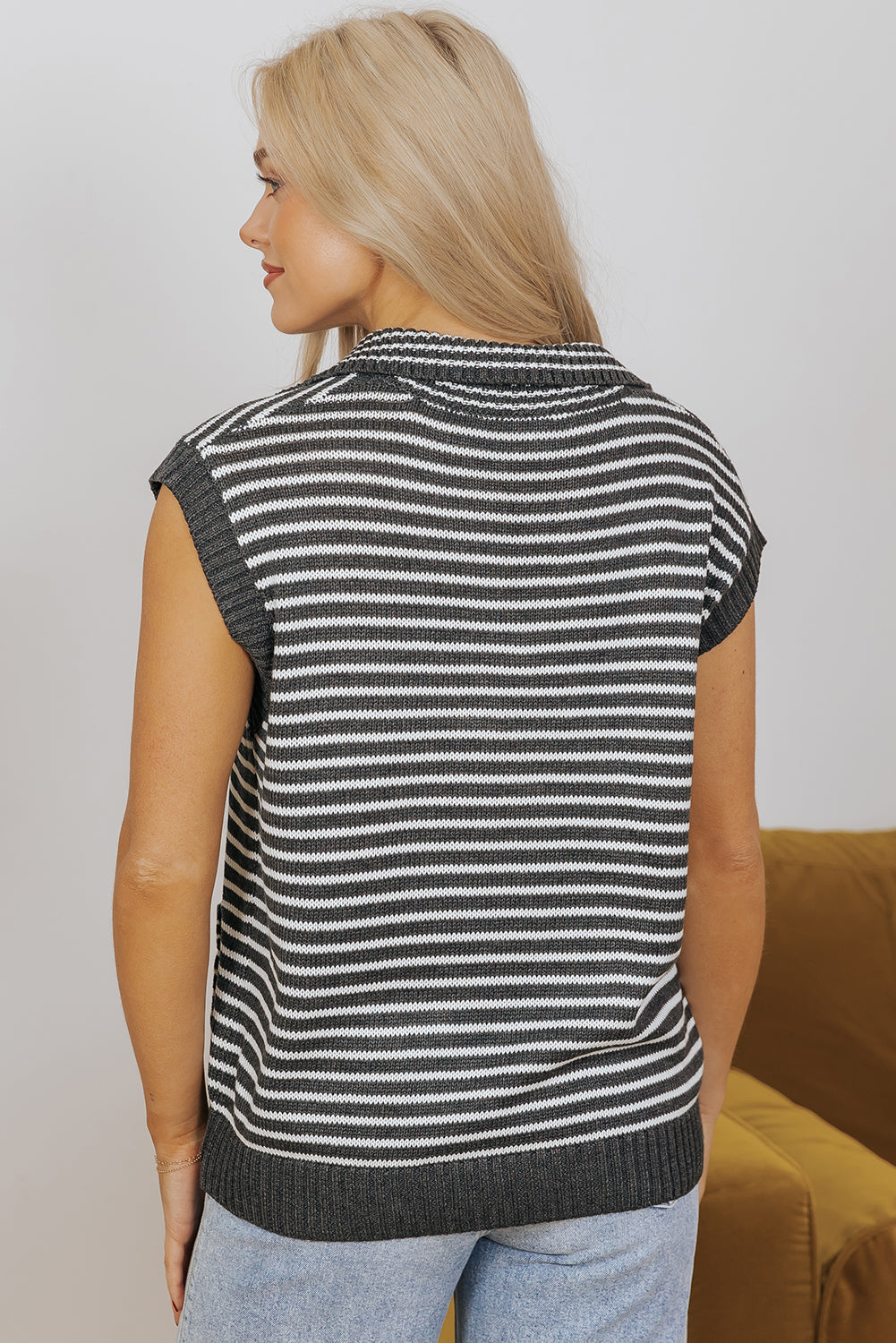 Threaded Pear Teagan Stripe Sweater Vest