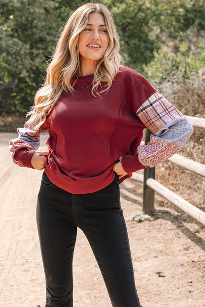 Threaded Pear Hollihanna Sleeve Raw Seam Sweatshirt