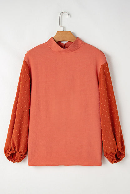 Threaded Pear June Swiss Dot Balloon Sleeve Loose Blouse