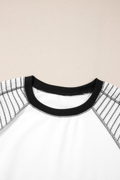 Threaded Pear Alaia Sleeve Raglan Patchwork Top